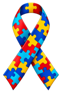 Home Multicolored puzzle ribbon for autism awareness