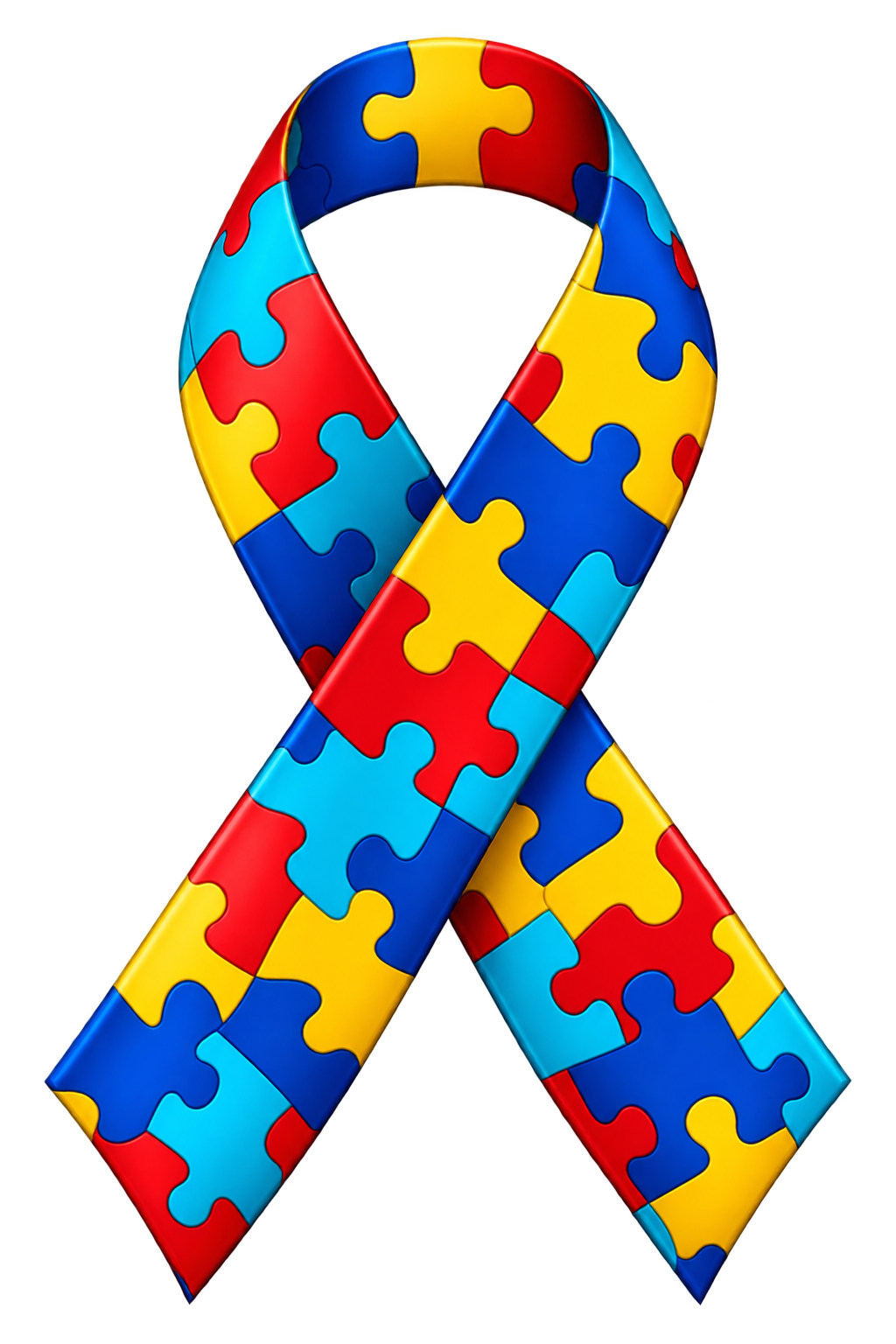 Home Multicolored puzzle ribbon for autism awareness