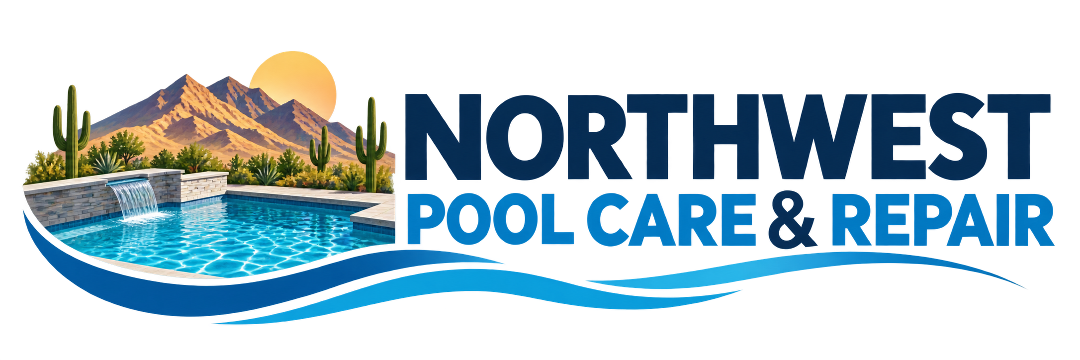northwest pool care desert wave logo